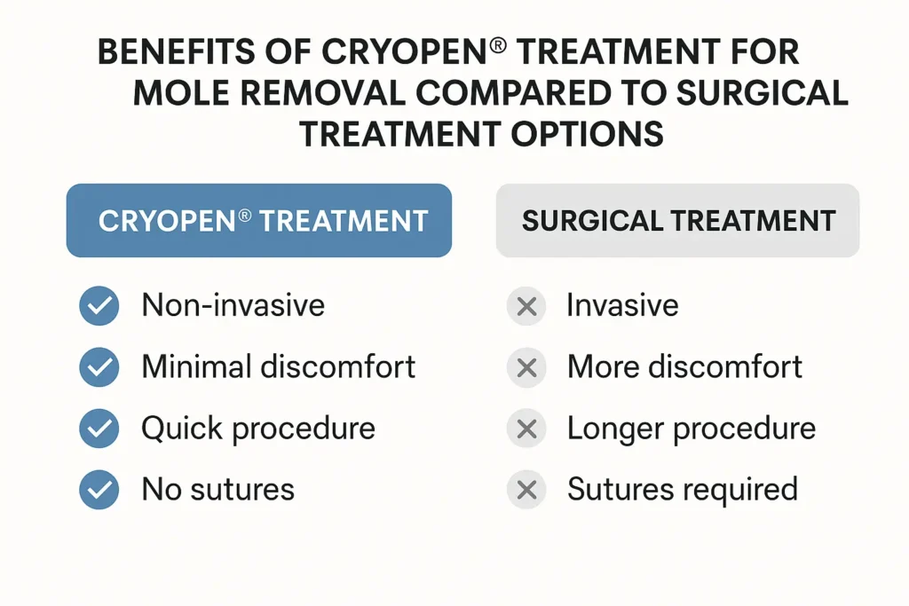 Benefits of facial mole removal Dorset - call our team today to book a consultation